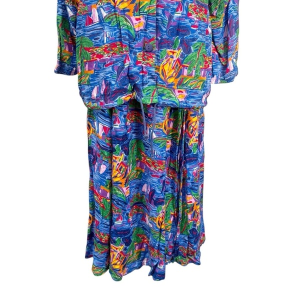 Vintage Ken Done Art To Wear Jacket and Skirt Set Size Medium - Picture 6 of 13